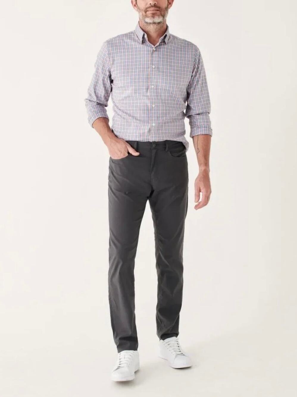 Faherty Men's Graphite Movement Slim Fit Straight Leg Pants Size 33X32